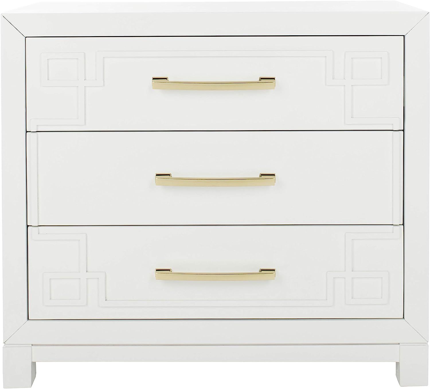 Safavieh Home Raina White and Gold 3-drawer Chest | Amazon (US)