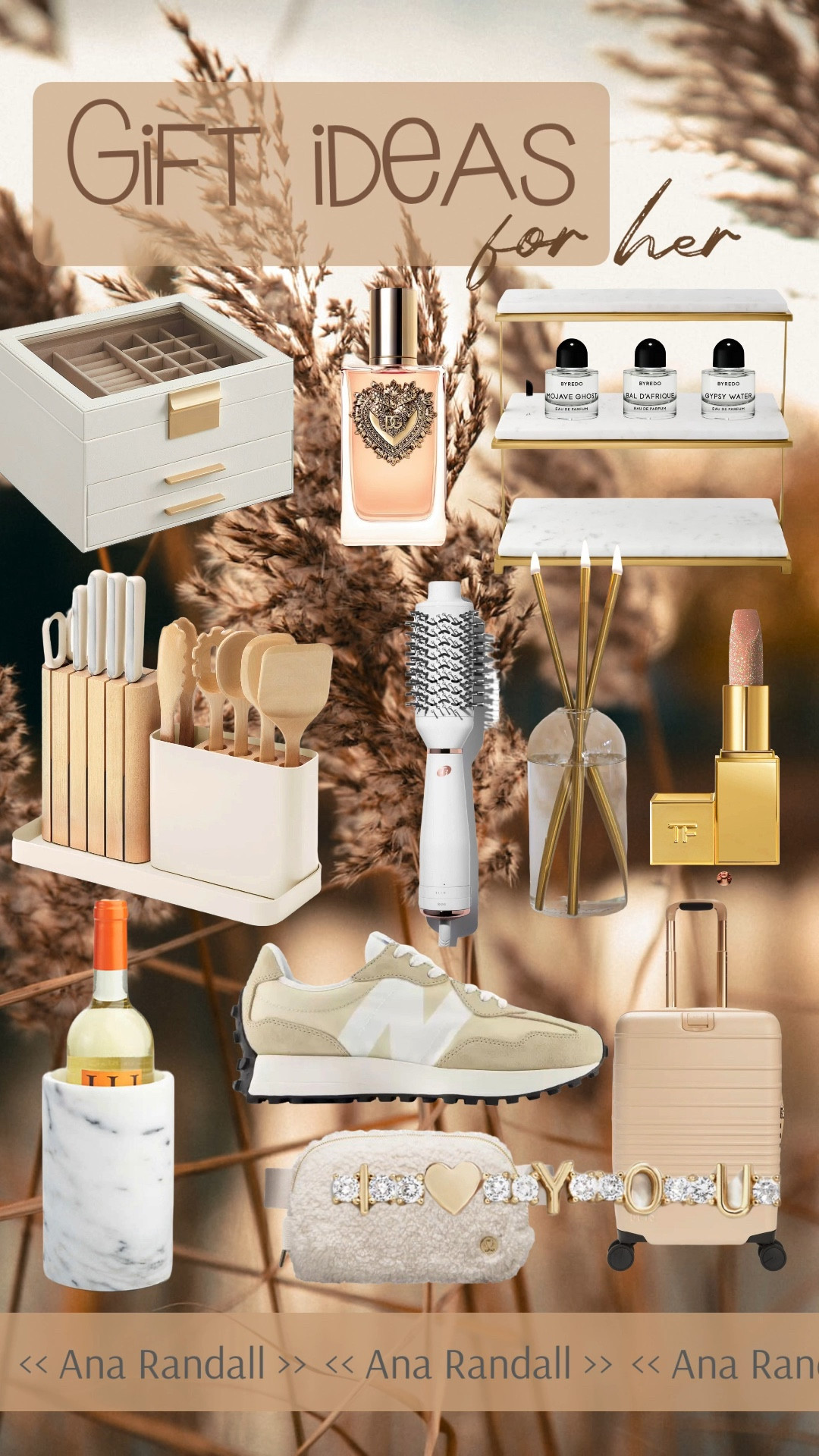 Gift ideas for her ❤️ | Jewelry Box | Devotion Eau de Parfum | Tiered Stand | Les Triplés Eau de Parfum Miniature Set|  Soleil Balm Frost Lip Balm | T3 Airebrush | Marble Wine Cooler | 14-piece knife & utensil set | Bracelets | New Balance | The Carry on Roller | Belt bag | Le Chiquito | Prices are subject to change | 

#LTKstyletip #LTKfindsunder50 #LTKGiftGuide