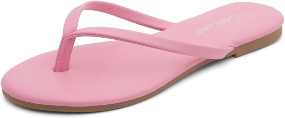Shoe Land Womens Falema Flip Flops Casual Thong flat sandals Slip on Slides Lightweight Comfortab... | Amazon (US)