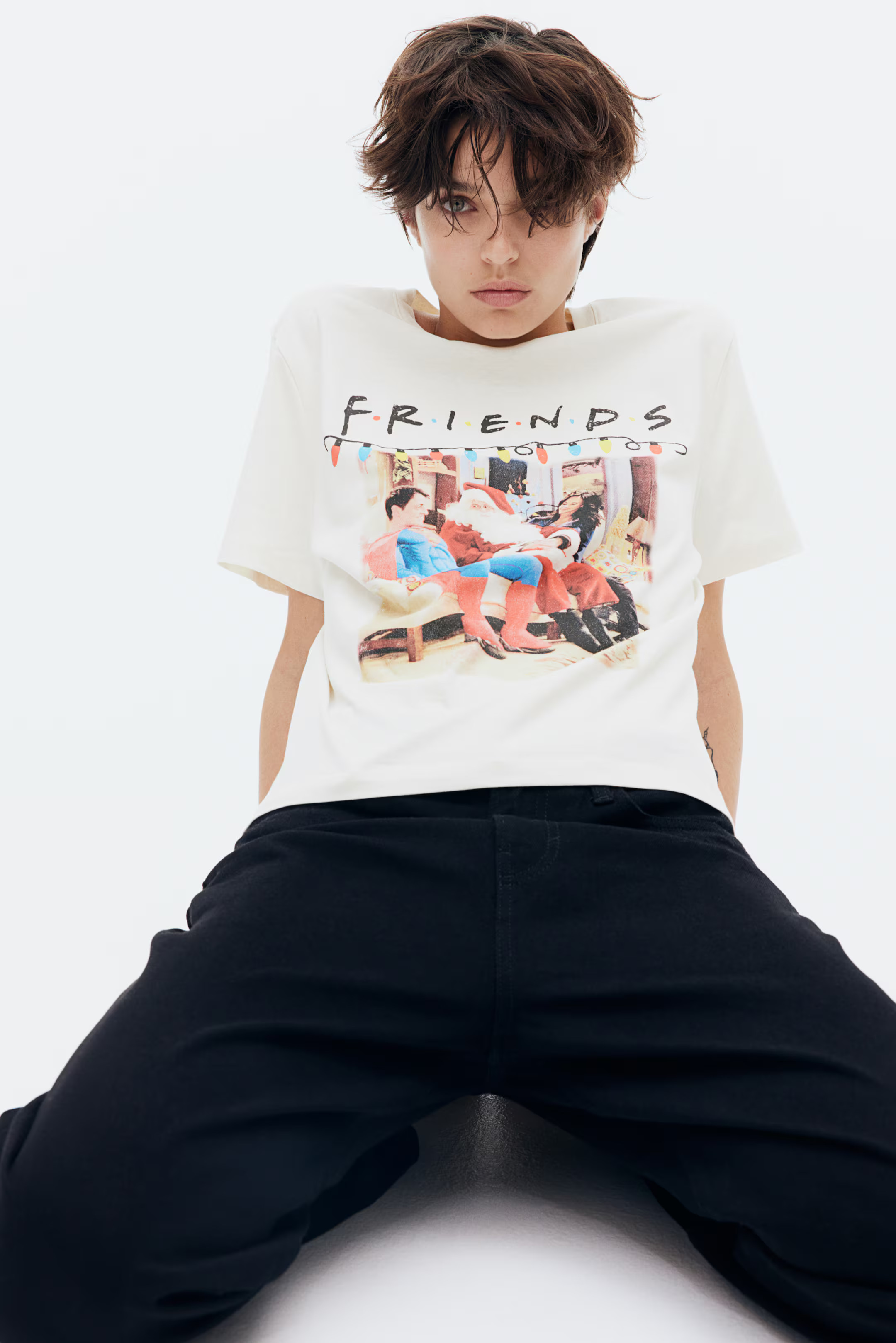 T-shirt with Motif - Cream/Friends - Ladies | H&M US | H&M (US + CA)