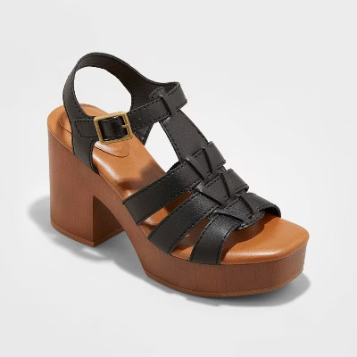 Women's Beth Platform Heels - Universal Thread™ Black 6.5 | Target