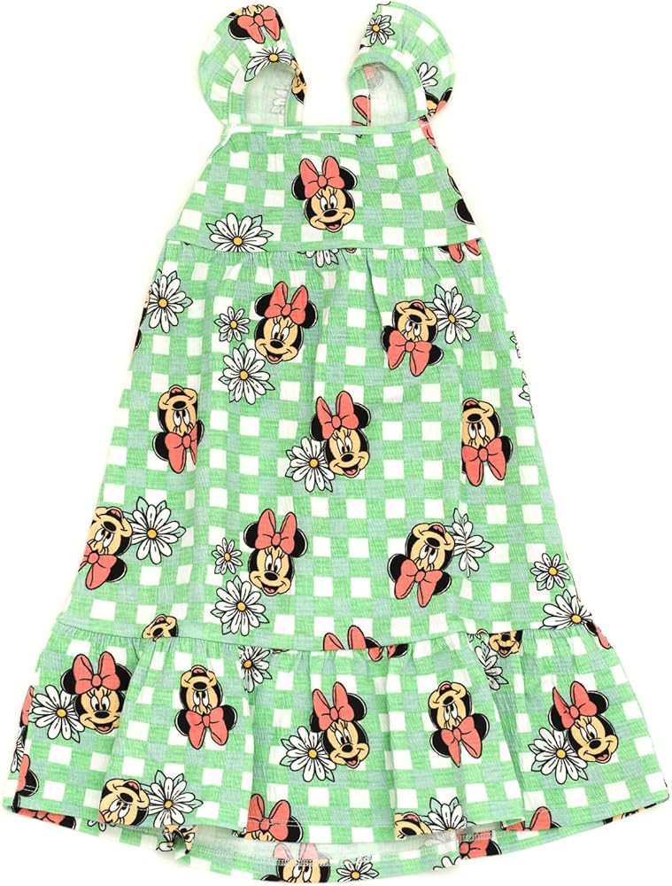 Disney Minnie Mouse Little Mermaid Princess Ariel Floral Girls Midi Dress Toddler to Big Kid | Amazon (US)