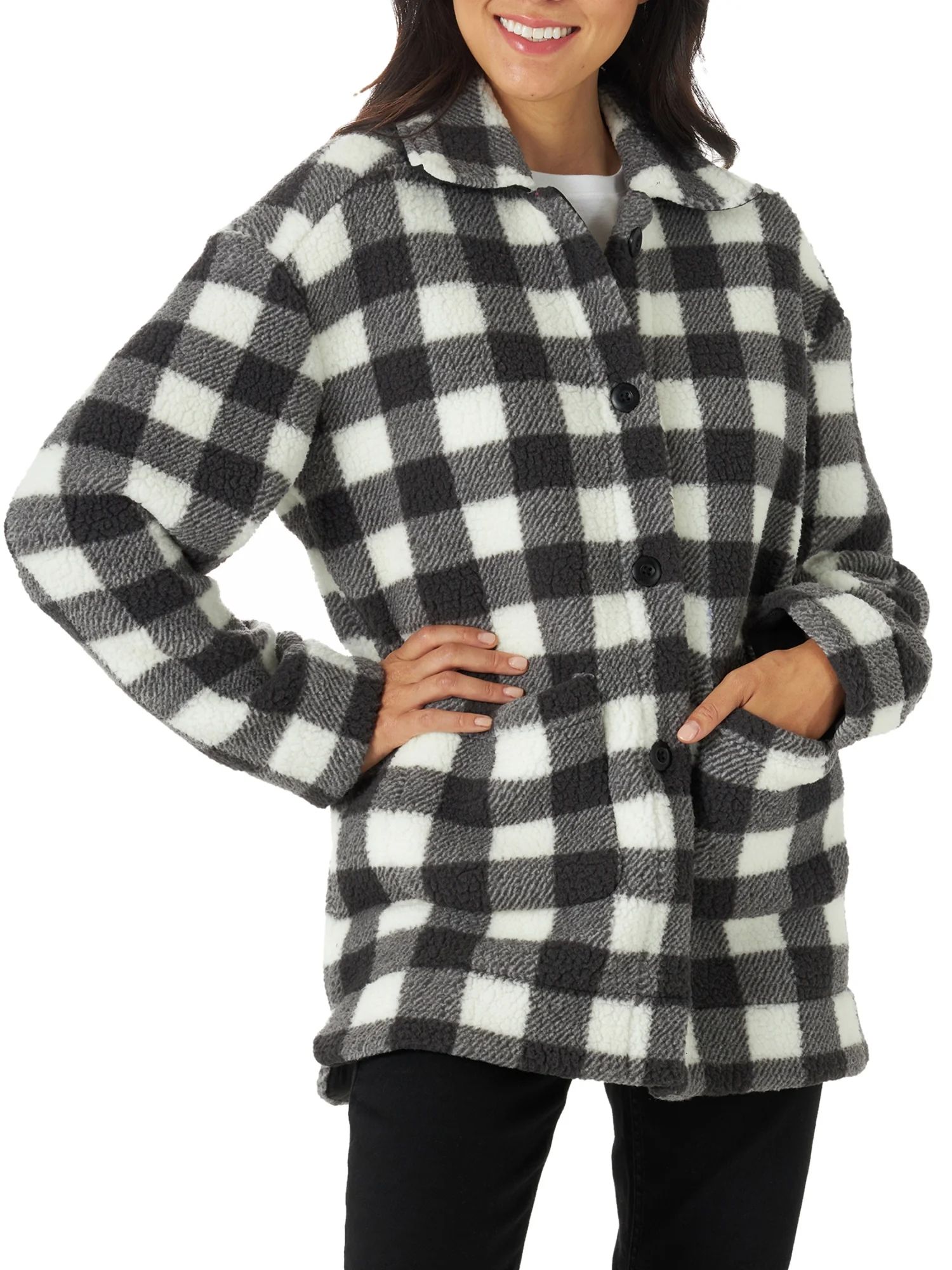 Lee Women's Fleece Button Down Long Sleeve Chore Jacket | Walmart (US)