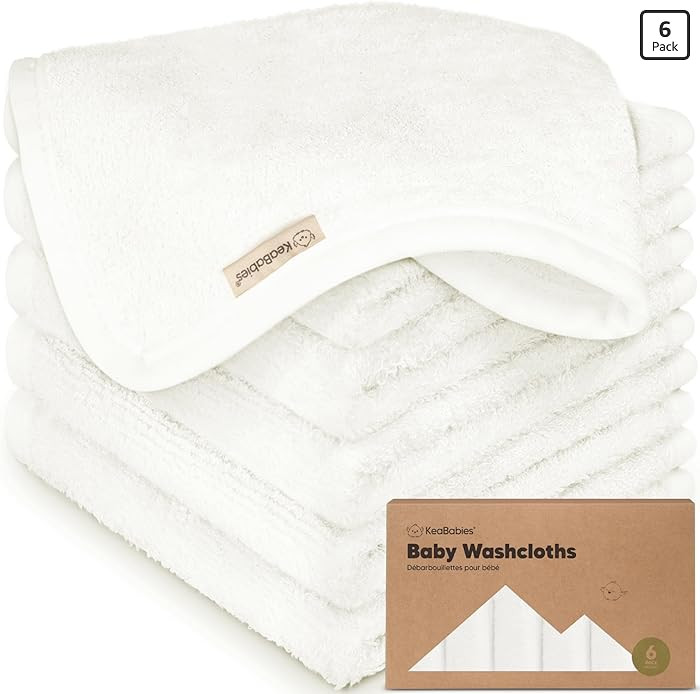 6-Pack Baby Washcloths – Soft Absorbent Viscose from Bamboo Washcloths for Face, Body, Baby Tow... | Amazon (US)