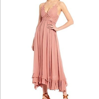 NWT FREE PEOPLE Adela Maxi Slip Dress with lace L  | eBay | eBay US