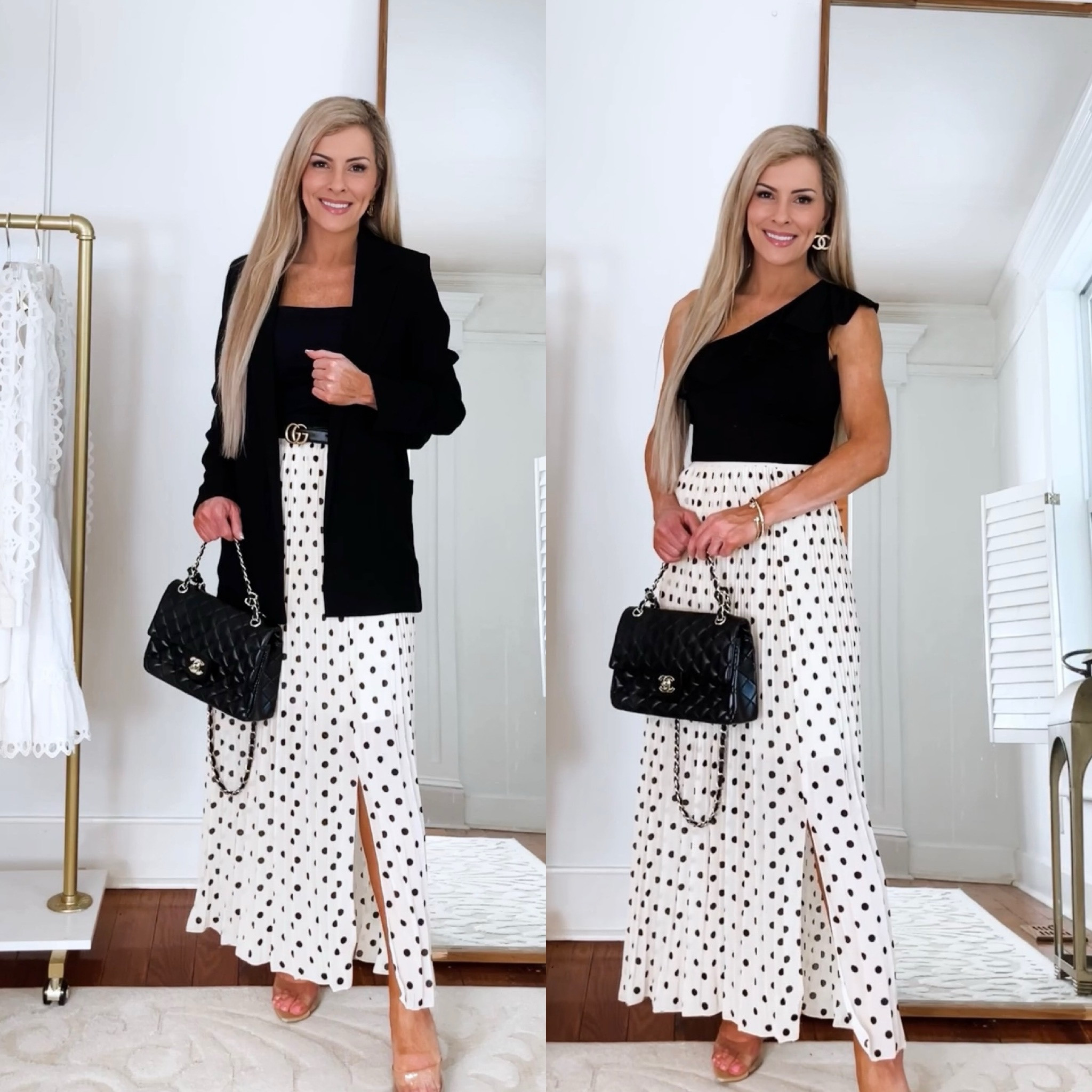 Polkadot skirt styled for work & weekend 🤍

#LTKstyletip #LTKfindsunder50 #LTKworkwear