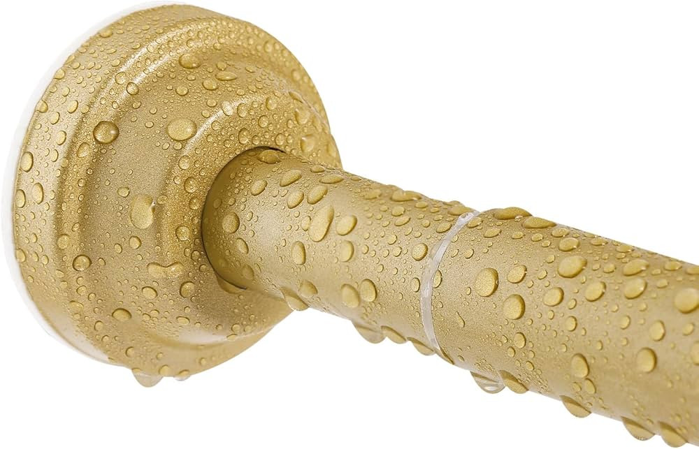 Gold Shower Curtain Rod - Adjustable 43 to 76 inch Spring Tension Shower Rod No Drilling Non Slip... | Amazon (US)