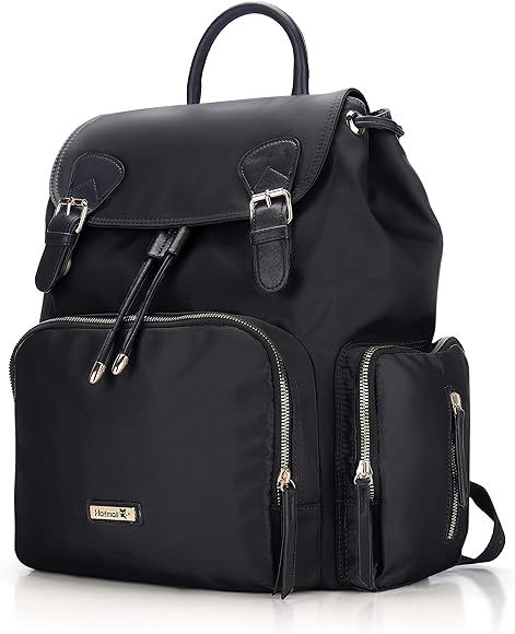 Amazon.com : Diaper Bag Backpack, Hafmall Multifunction Stylish Baby Bag with Stroller Hooks for ... | Amazon (US)