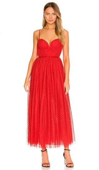Selena Tulle Dress in Red | Revolve Clothing (Global)