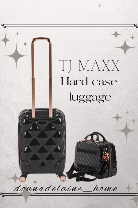 Hard case luggage.. the only way to go.… Especially in airports! 
Beautiful chic black pieces ! 
Affordable at TJ Maxx


#LTKtravel #LTKhome #LTKfamily