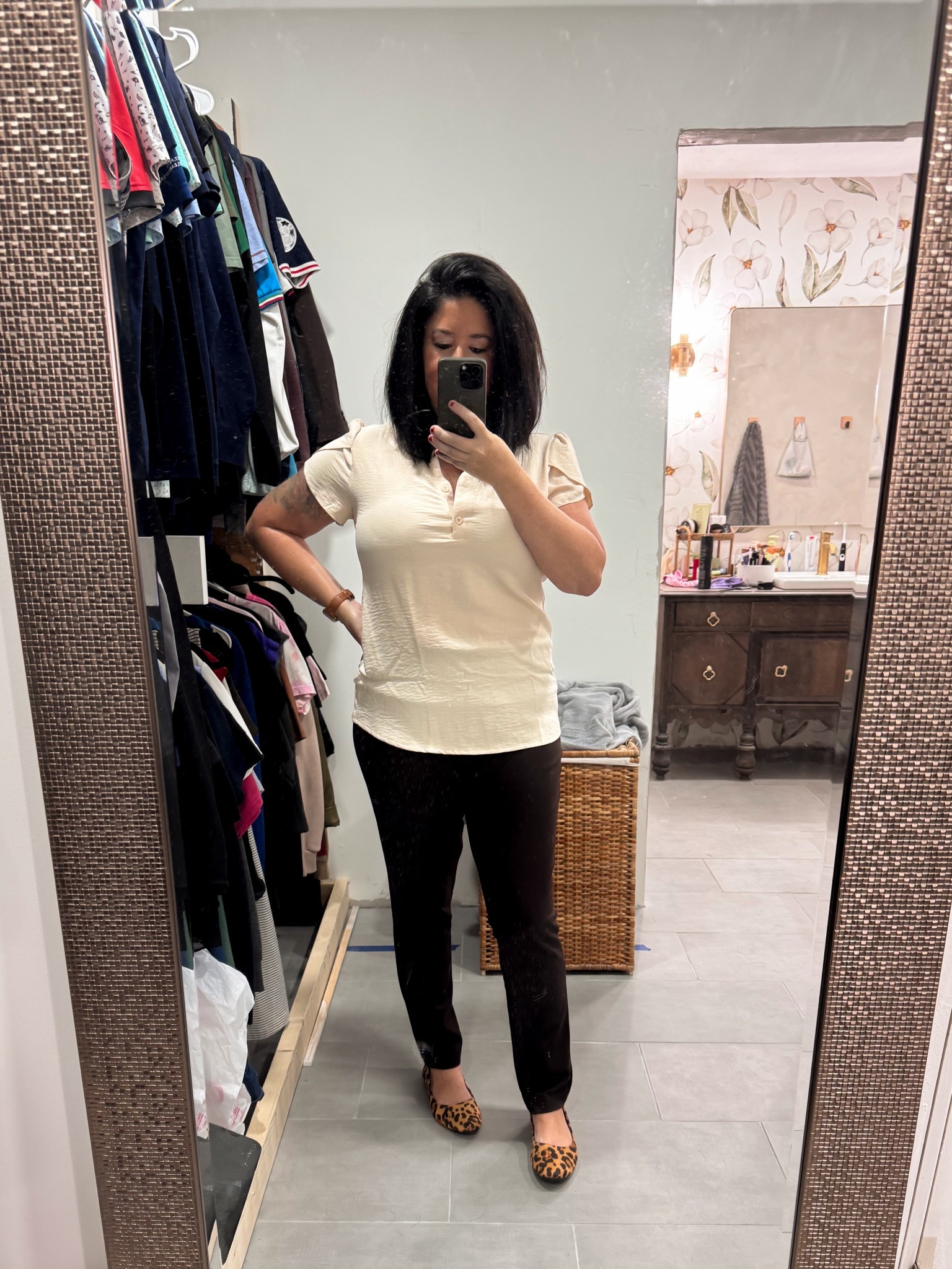 Leopard flats back in action today! How much is too much 🤪🤷🏻‍♀️

#LTKOver40 #LTKWorkwear #LTKStyleTip