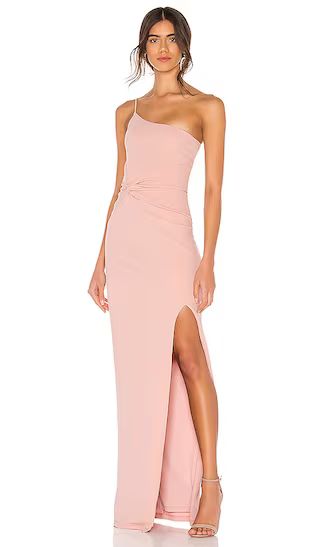 Lust One Shoulder Gown in Blush | Revolve Clothing (Global)