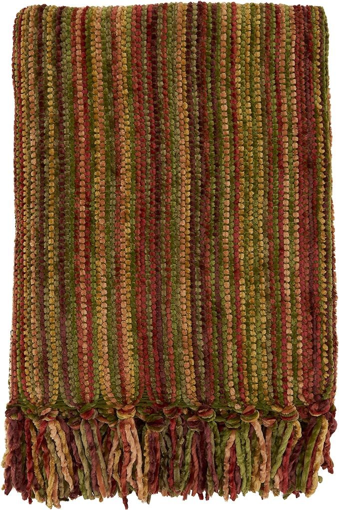 SARO LIFESTYLE Multicolor Chenille Throw Blanket, TH112.M5060, Multi, 50"" x 60""" | Amazon (US)