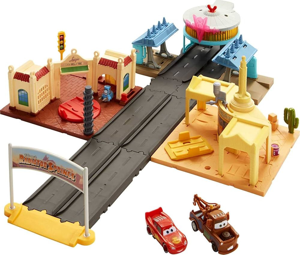 Mattel Disney and Pixar Cars On The Road Playset with 2 Toy Vehicles & Light-Up Countdown, Includ... | Amazon (US)