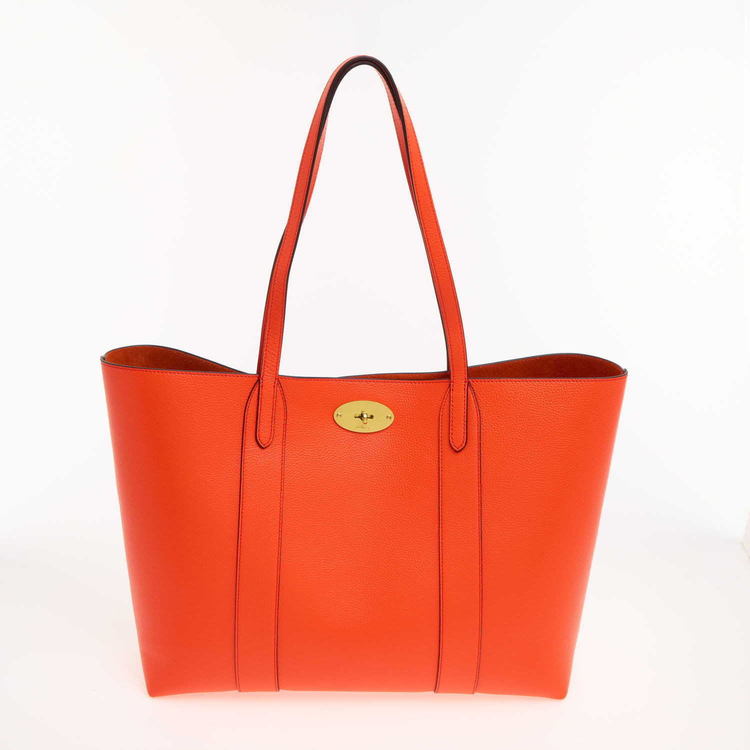 Coral Orange Leather Bayswater Tote Bag | TK Maxx