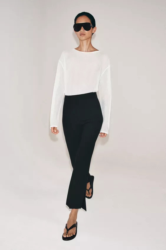 ZW COLLECTION HIGH-WAIST CROPPED PANTS | Zara US
