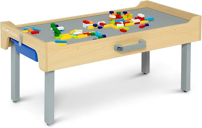 Delta Children Play N Store Building Bricks Play Table with 100+ Play Bricks Included - Large Bri... | Amazon (US)