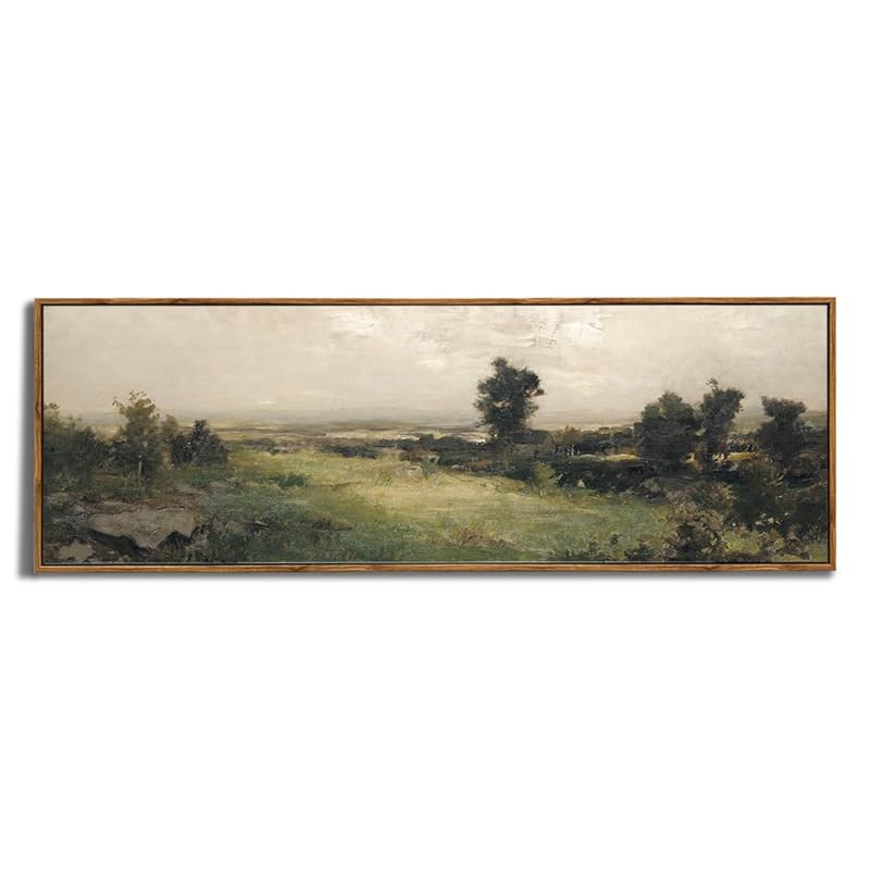 Framed Canvas Wall Art for Bedroom - Long Horizontal 13.5x40" Above the Bed - Vintage Farmhouse F... | Amazon (US)