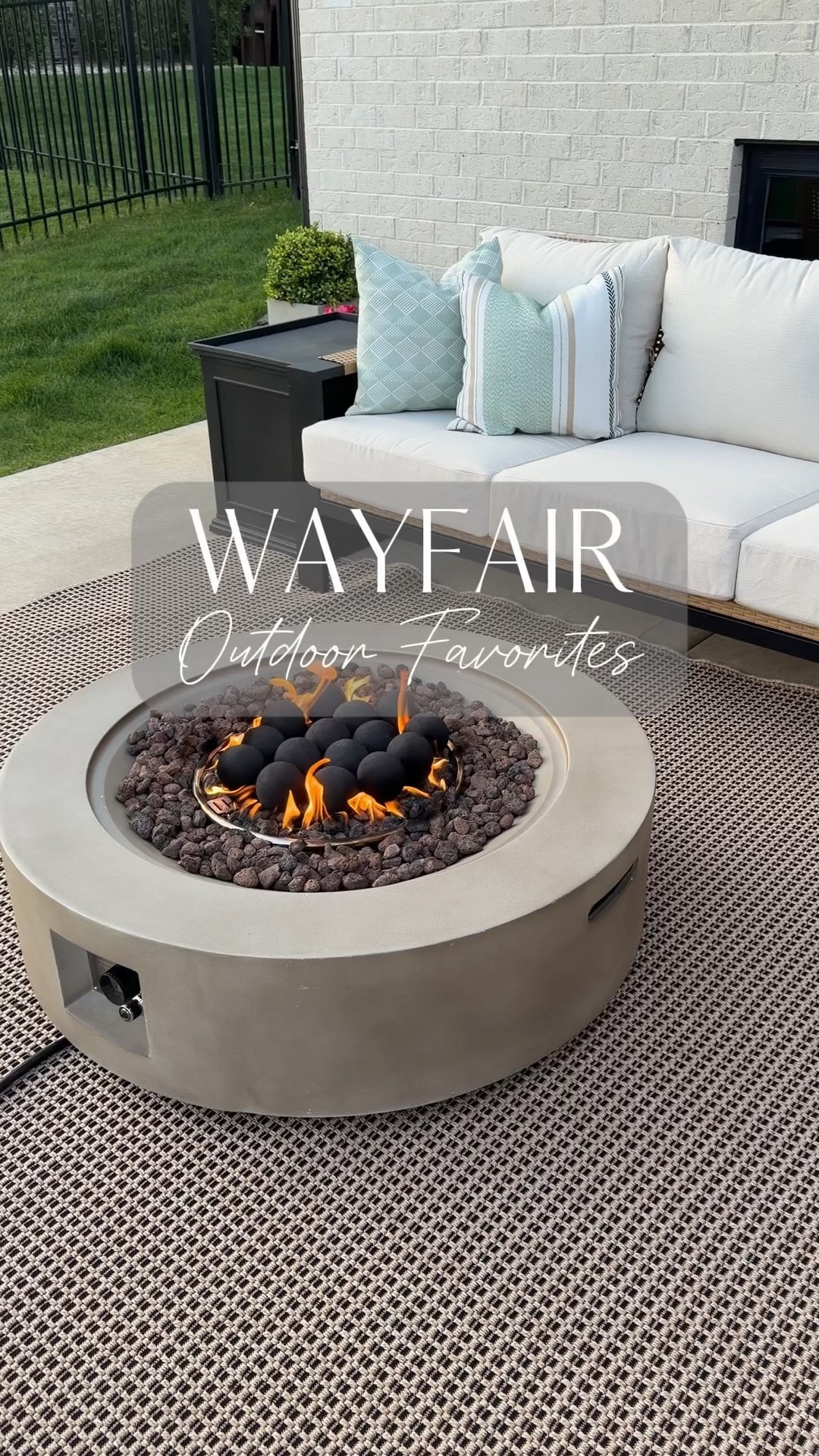 #ad Outdoor decor and furniture favorites from @Wayfair ! My outdoor rug is finally back in stock and we’ve been loving our new fire pit! And we’ve had our 5 person lounge set for over a year now and it’s held up so well 🙌🏡

#wishyouwerehere #outdoor #wayfair #wayfairpartner

#LTKSaleAlert #LTKHome