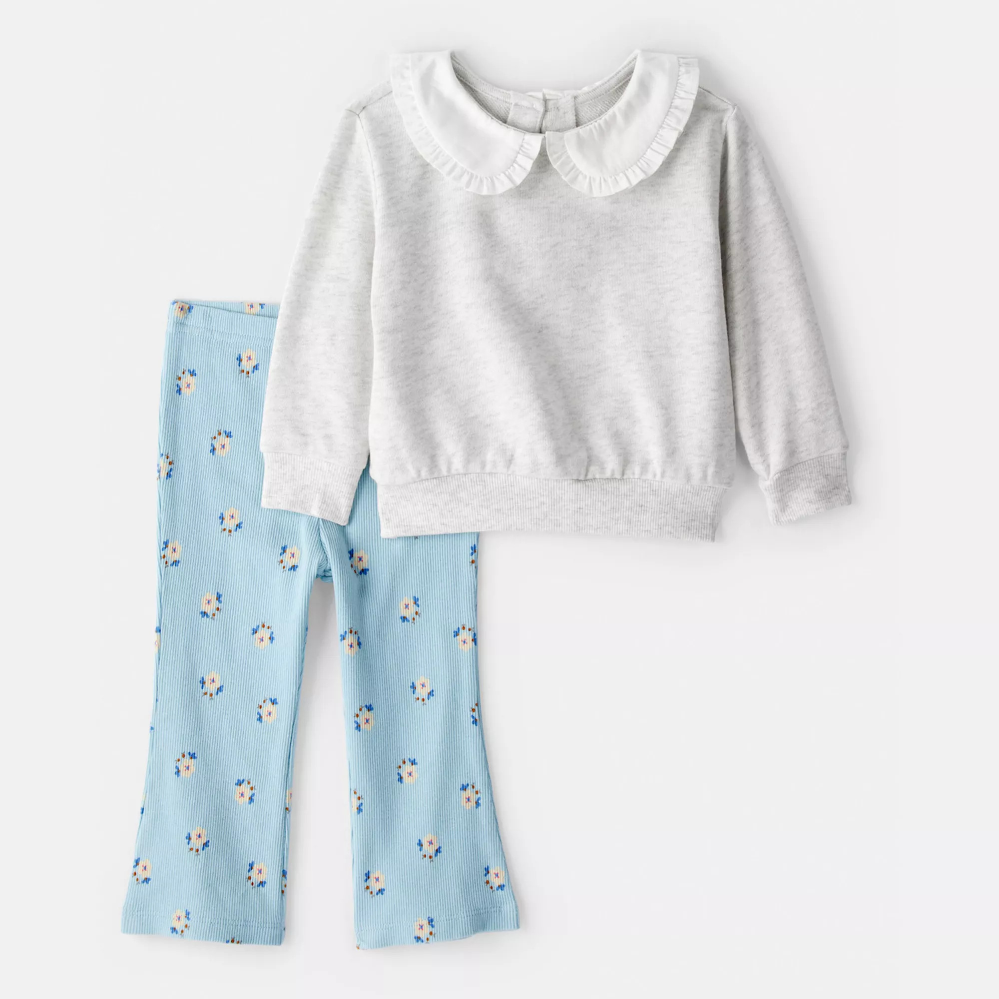 Baby Girl Carter's Peter Pan Collar Pullover & Flare Legging Set | Kohl's