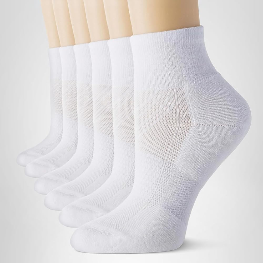 CS CELERSPORT 6 Pairs Women's Running Ankle Socks Athletic Sport Socks Cushioned | Amazon (US)