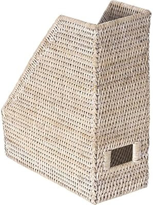 KOUBOO 1060082 La Jolla Rattan Magazine File, 10.5" x 4.5" x 12", White Wash | Amazon (US)