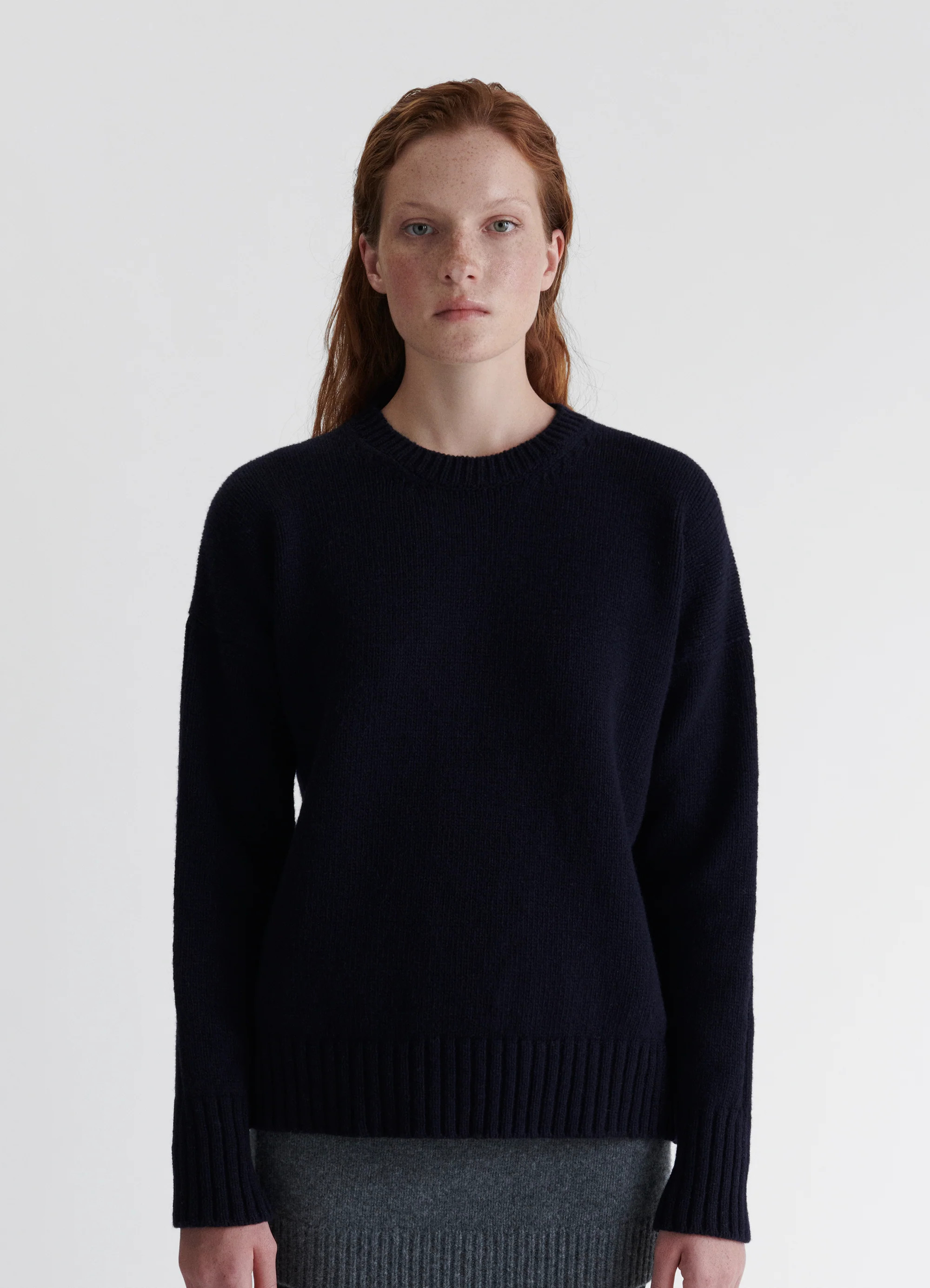 Rooska Lambswool Crewneck in Navy | &Daughter