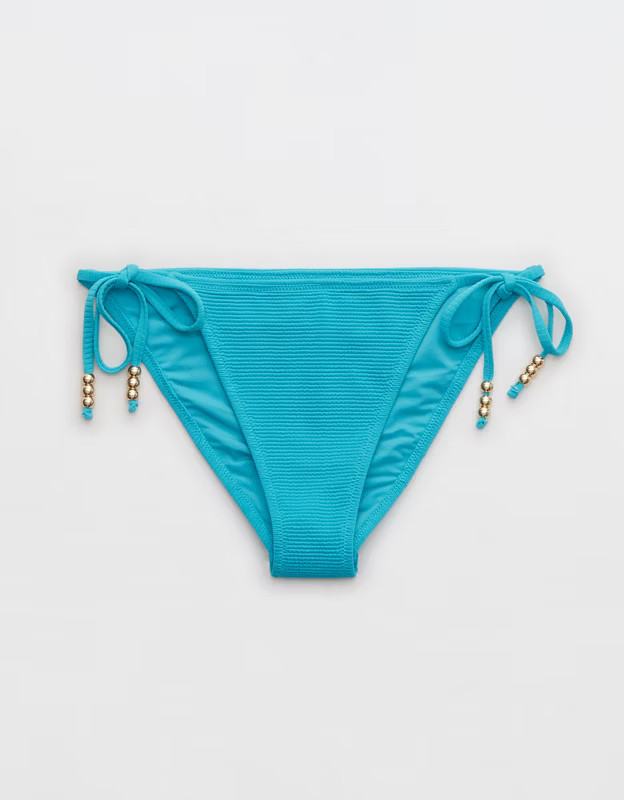 Aerie Textured Tie Cheeky Bikini Bottom | American Eagle Outfitters (US & CA)