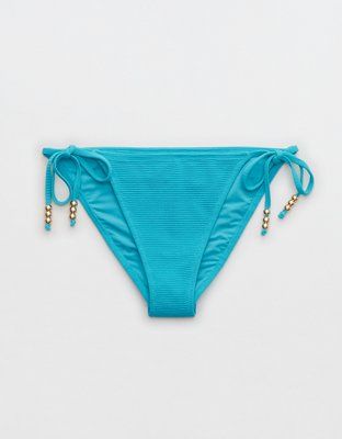 Aerie Textured Tie Cheeky Bikini Bottom | American Eagle Outfitters (US & CA)