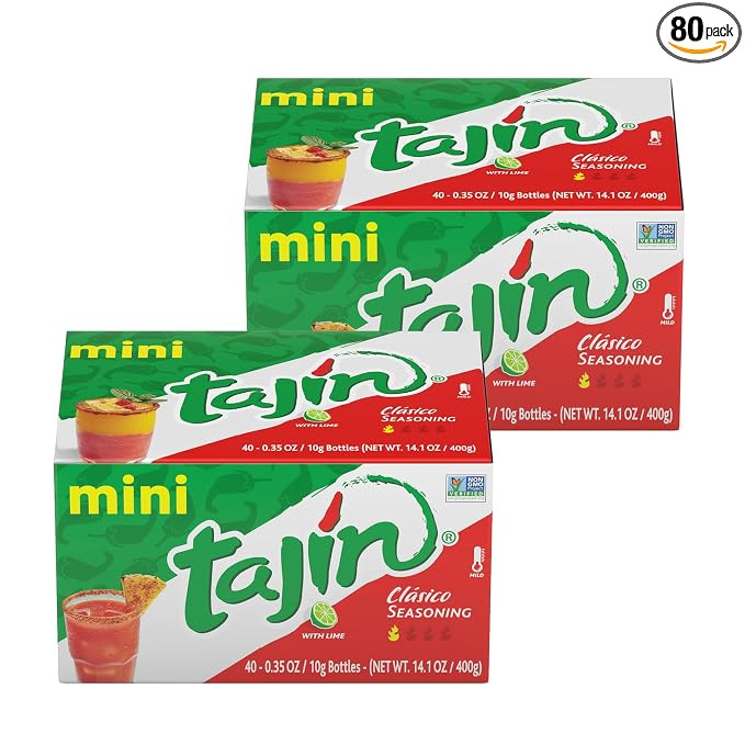 Tajín Clásico Chile Lime Seasoning Mini Display 0.35 oz,40 Mini Bottles,(Pack of 2) | Amazon (US)