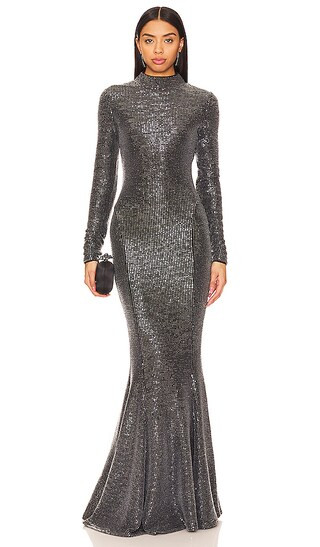 Equina Sequin Mermaid Dress in Black | Revolve Clothing (Global)