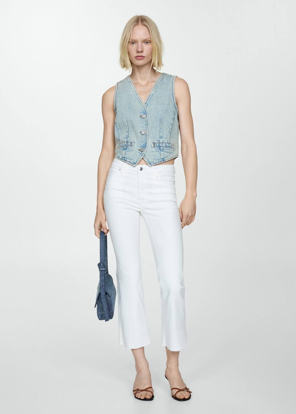 Crop flared jeans -  Women | Mango USA | MANGO (US)
