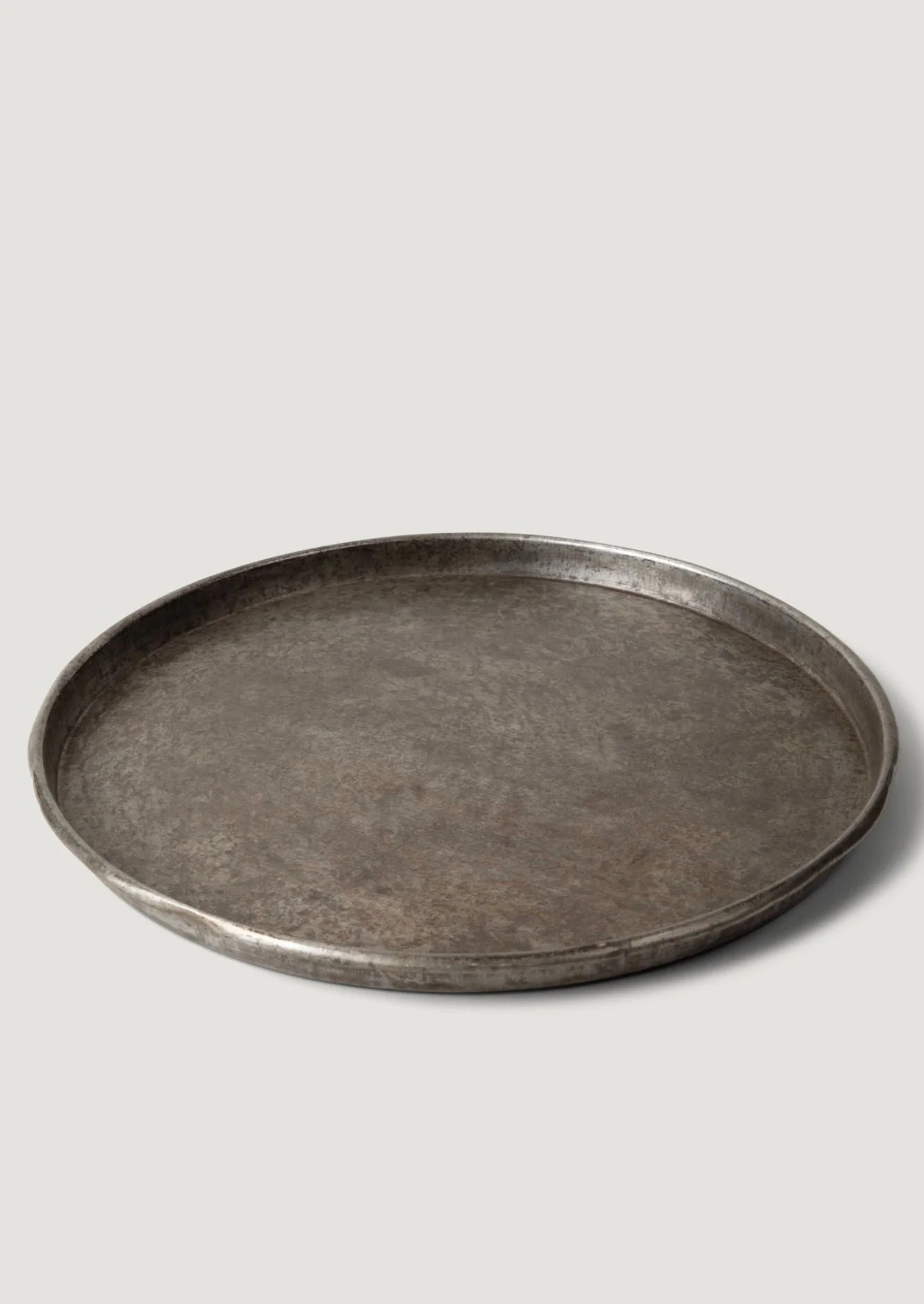 Recycled Steel Large Round Tray in Rustic Patina - 21" | Afloral