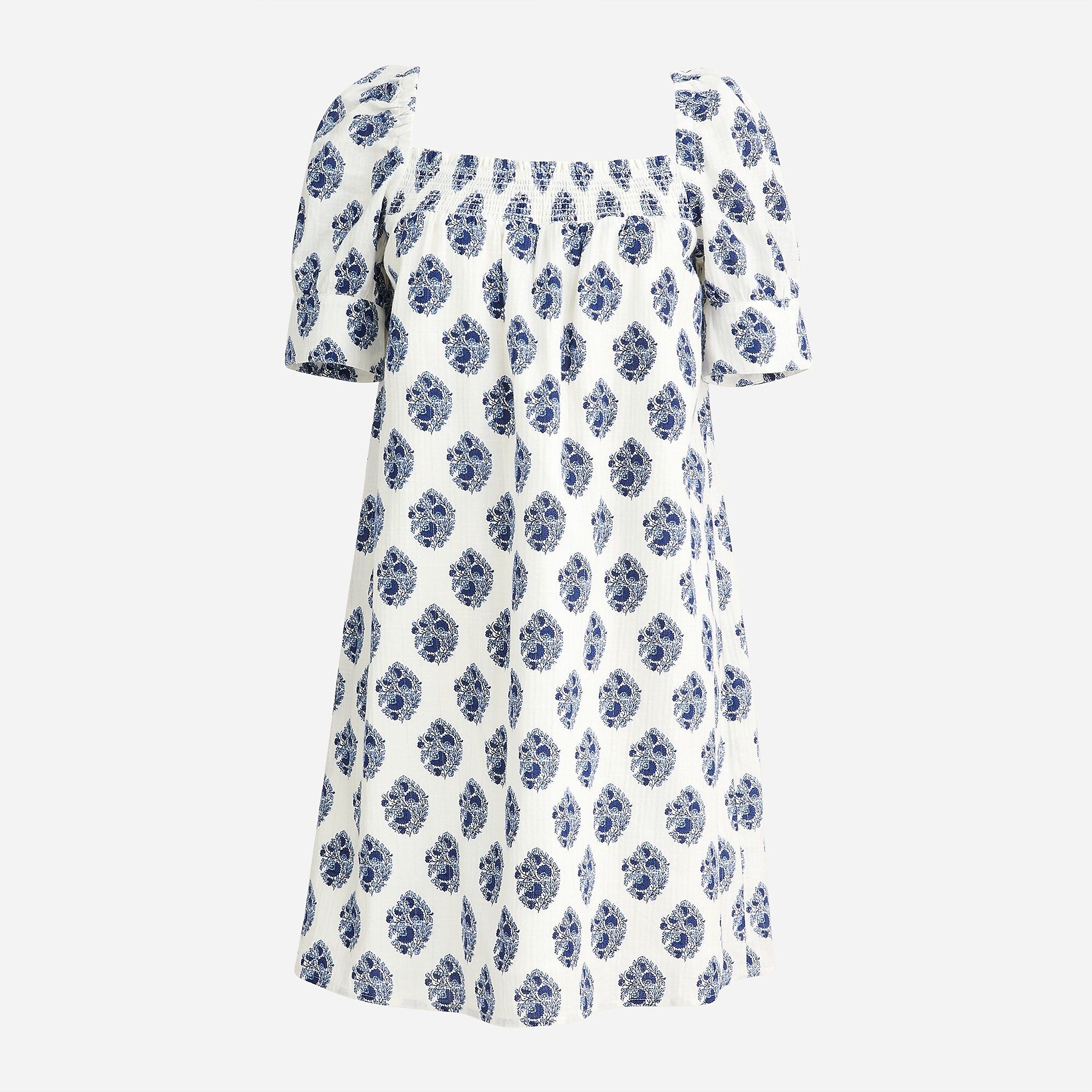 Afternoon dress in gathered floral block print | J.Crew US