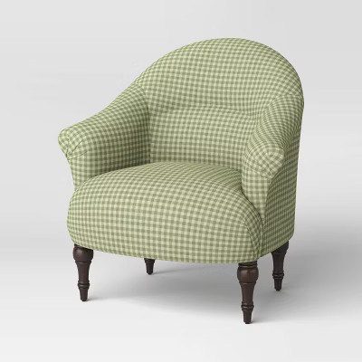 Printed Accent Chair Gingham Sage - Threshold™ designed with Studio McGee | Target