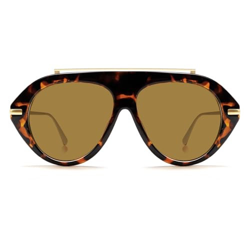 TYA Oversized Aviator Sunglasses for Women Men, Trendy Retro 70s Big Large Gold Vintage Aviators Sun Glasses | Amazon (US)