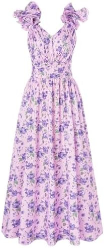 GRACE KARIN 2025 Women's Summer Floral Print Dress Sleeveless Casual Flowy Sundress A Line Ruffle... | Amazon (US)