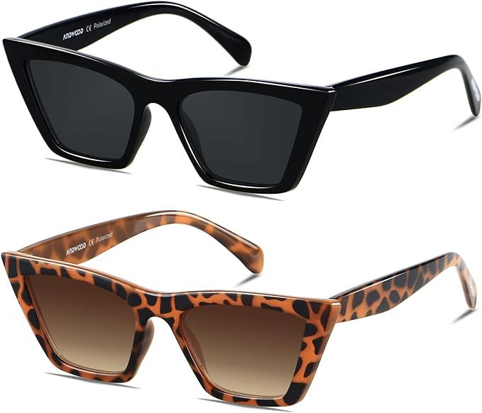 ANDWOOD Cat Eye Sunglasses for Women Polarized Cateye Frames Fashion Vintage Square Classic Retro... | Amazon (US)