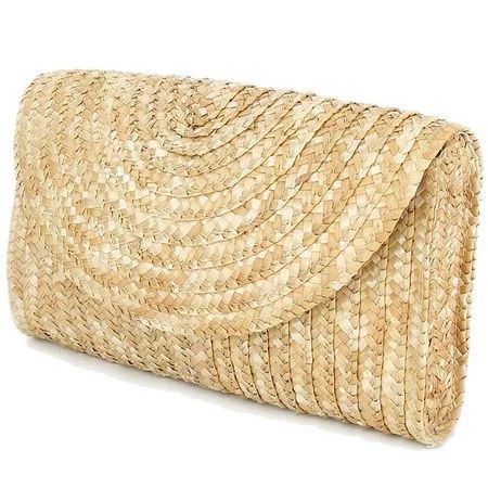 Straw Clutch Purses For Women Summer Beach Handbags Wedding Envelope Wallet Color: Brown | Walmart (US)