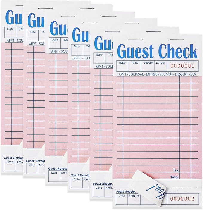 6 Pack Pink Guest Checks Books for Servers Server Note Pads, Waiter Checkbook, Waitress Notepad f... | Amazon (US)