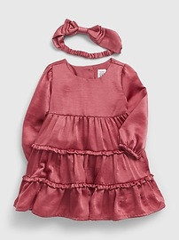 Baby Recycled Satin Tiered Dress Set | Gap (US)