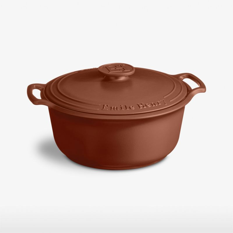 Emile Henry 7.5-Qt. Red Round Ceramic Dutch Oven Stewpot Cocotte | Crate & Barrel | Crate & Barrel