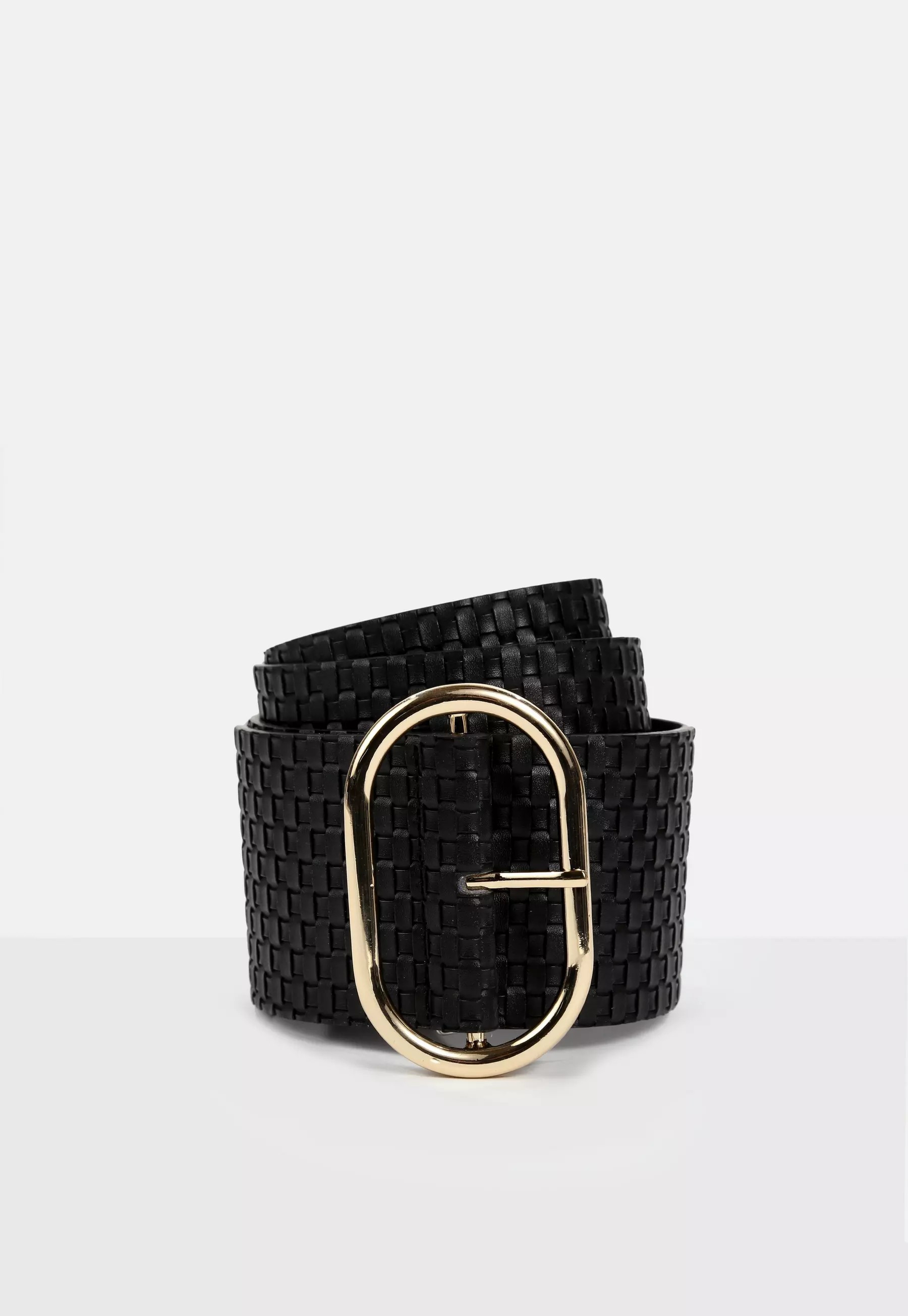 Black Faux Leather Wide Belt | Missguided (UK & IE)