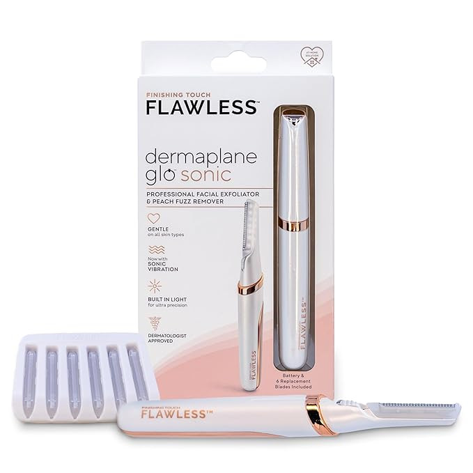 Finishing Touch Flawless Dermaplane Glo Sonic Lighted Facial Exfoliator, Electric Vibrating Derma... | Amazon (US)