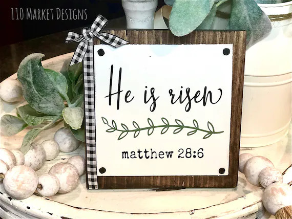 He is Risen Sign  Easter Home Decor  Easter Decor  Bunny | Etsy | Etsy (US)