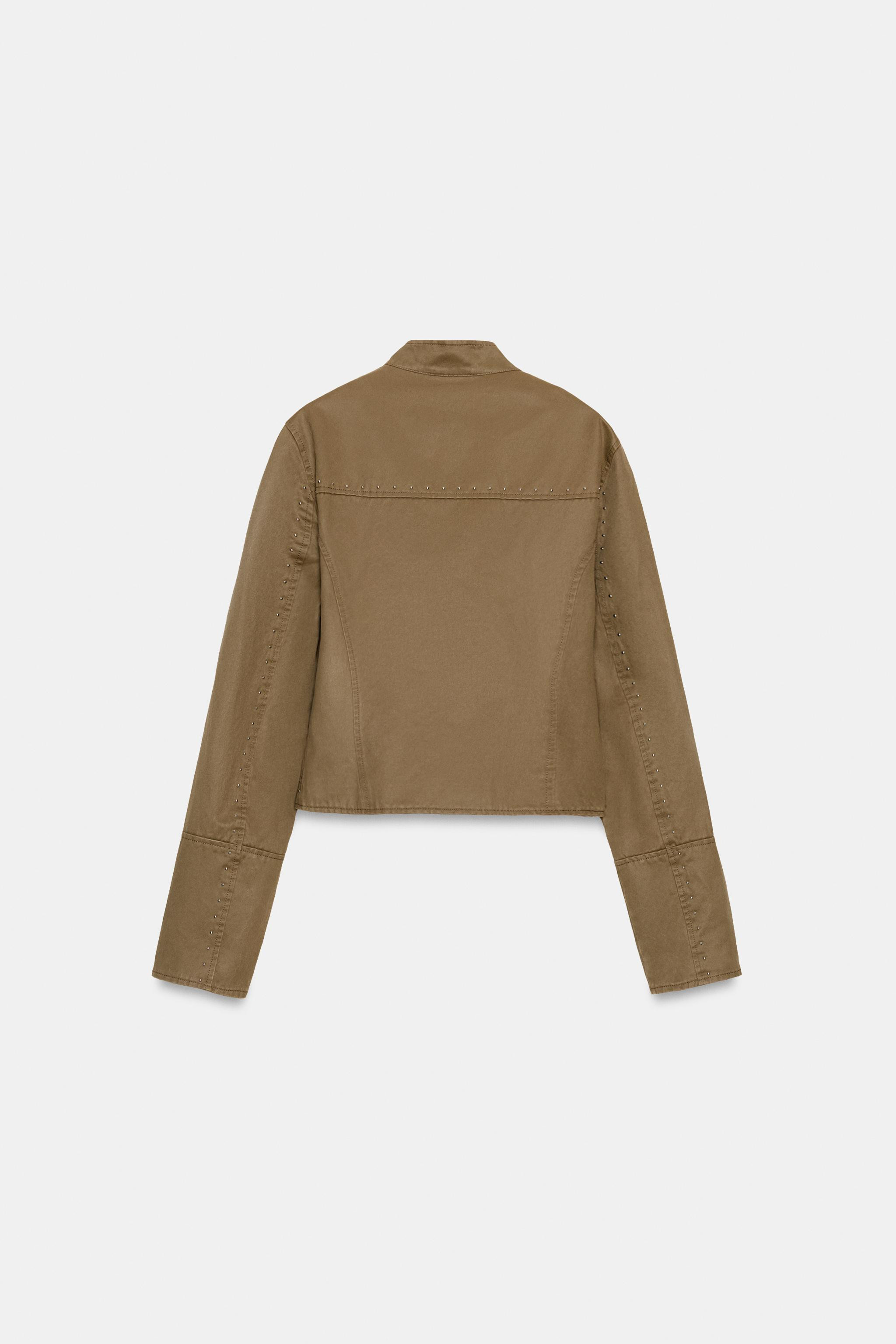 WASHED EFFECT STUDDED JACKET | Zara US