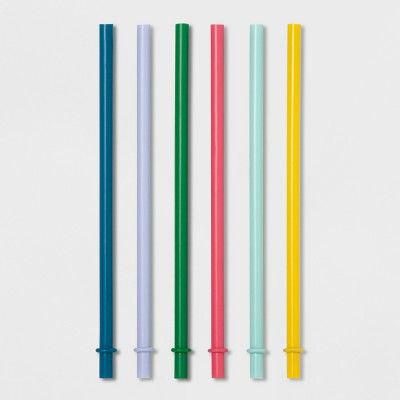 8" 6pk Plastic Kids Straws - Pillowfort™ | Target