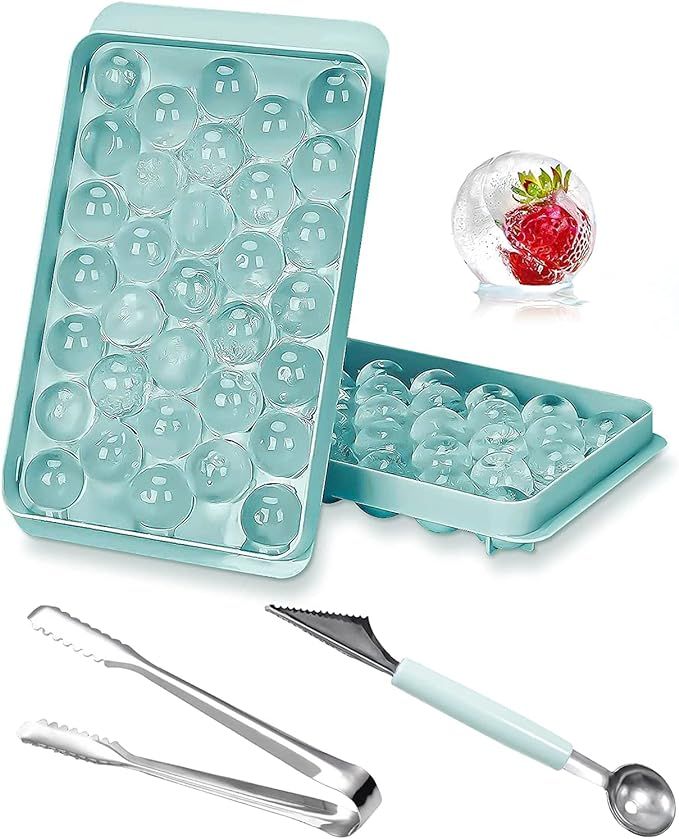 MIHIYIRY Round Ice Cube Tray, Ice Ball Maker Mold for Freezer ,Sphere Ice Chilling Cocktail Whisk... | Amazon (US)
