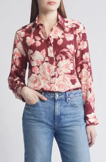 Liberty London Relaxed Floral Silk Button-Up Shirt | Nordstrom | Nordstrom