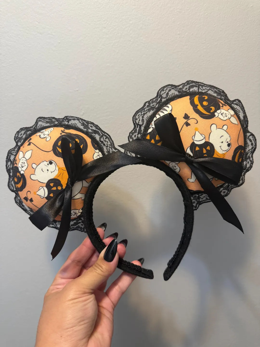 Halloween Winnie the Pooh Disney Mouse Ears | Handmade Lace Trim Headband - Etsy | Etsy (US)